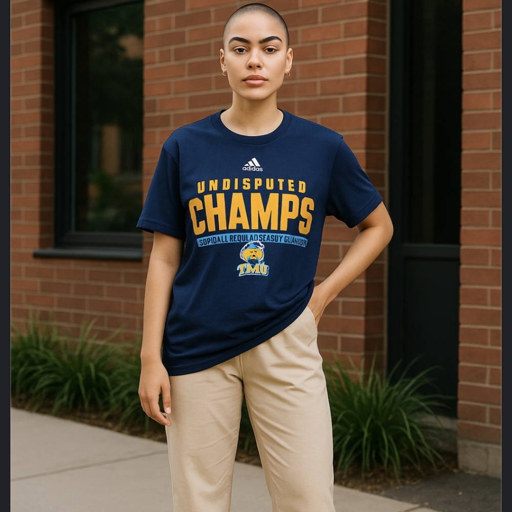 Adidas Navy Blue Short Sleeve Undisputed Champs Softball TMU Bears T-SHIRT